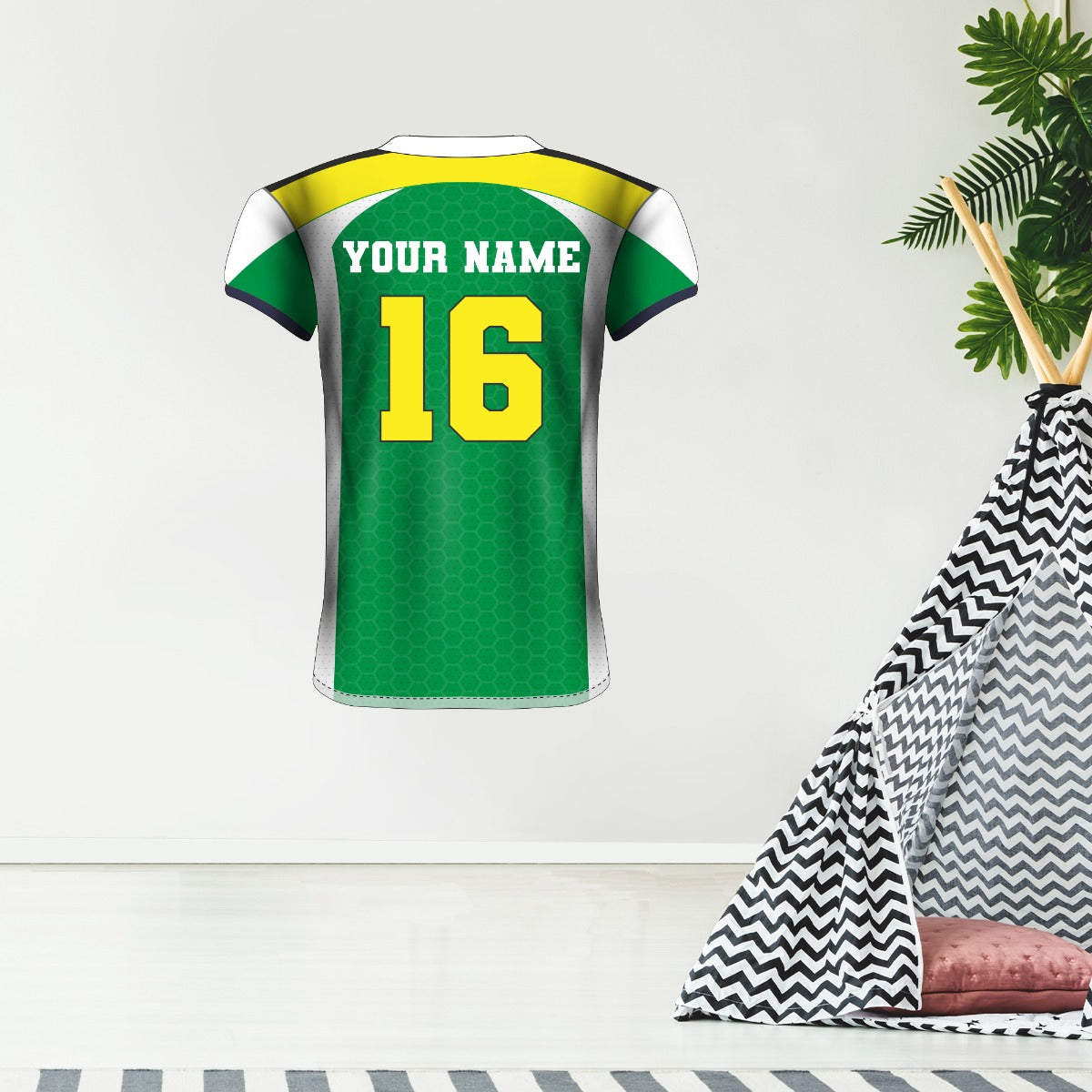 Personalised Name and Number Rugby Shirt Sports Wall Art