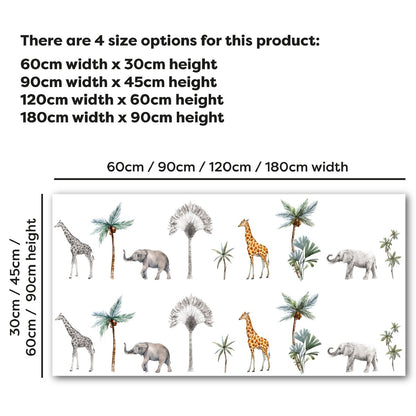Nursery Wall Sticker - Safari Animals and Trees Wall Decal Set