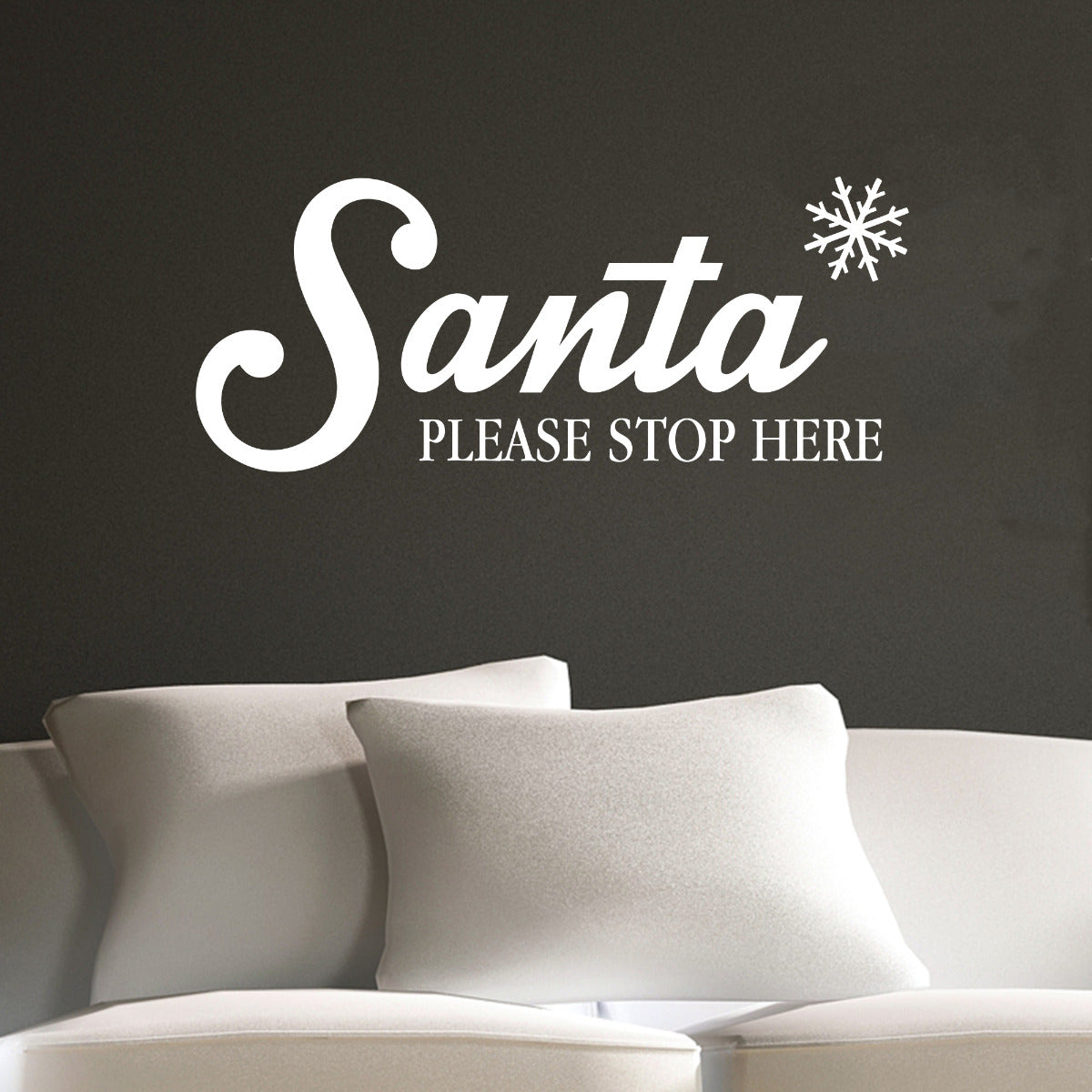 Santa Please Stop Here & Snowflake Wall Sticker