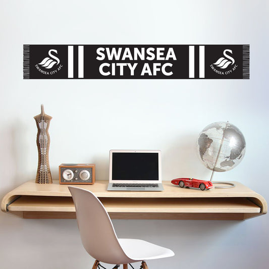 Swansea City Bar Scarf Design Wall Sticker Vinyl