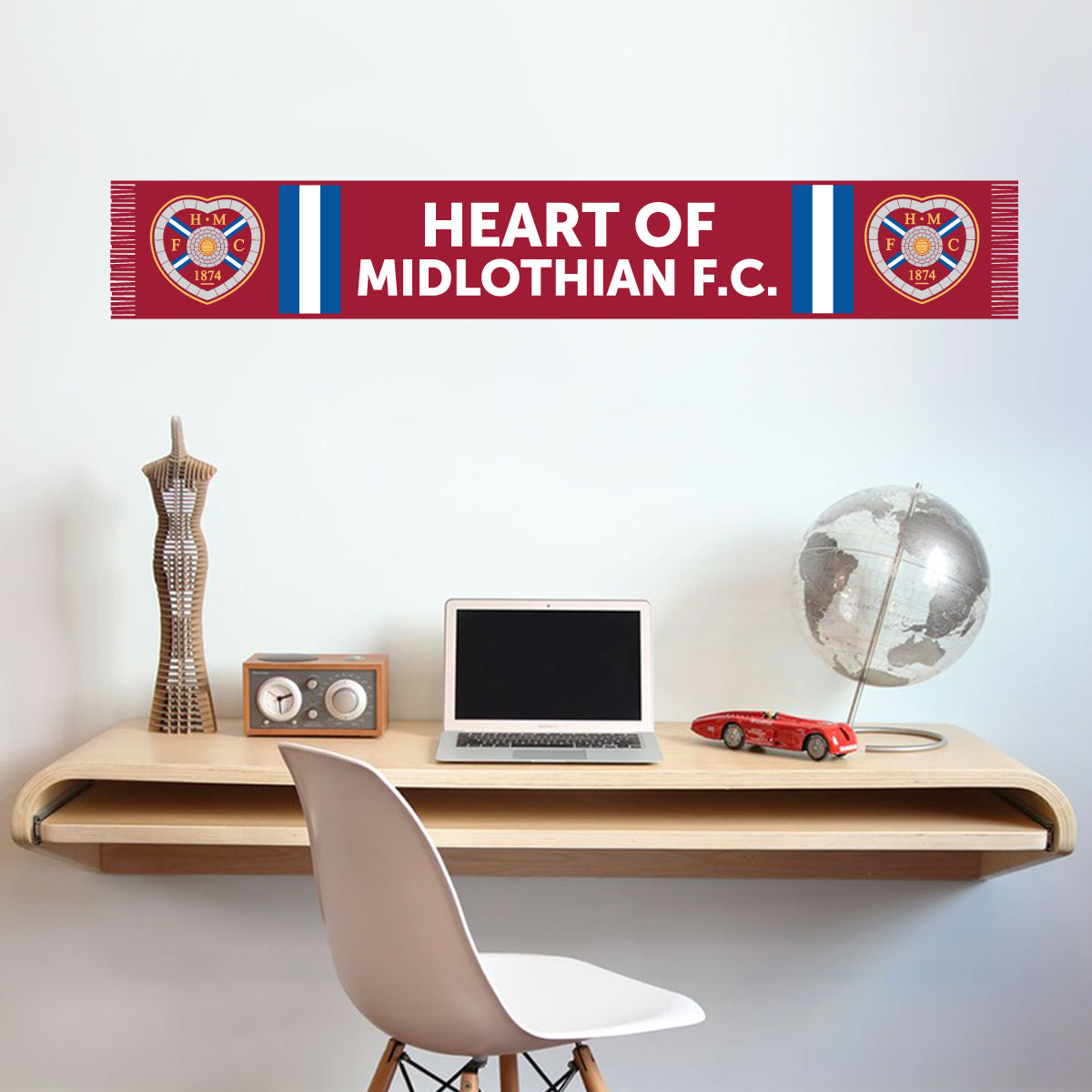 Hearts Scarf Wall Sticker