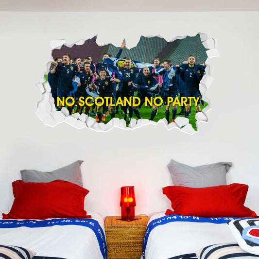 Scotland National Team - No Scotland No Party Euro 2020 Smashed Wall Sticker