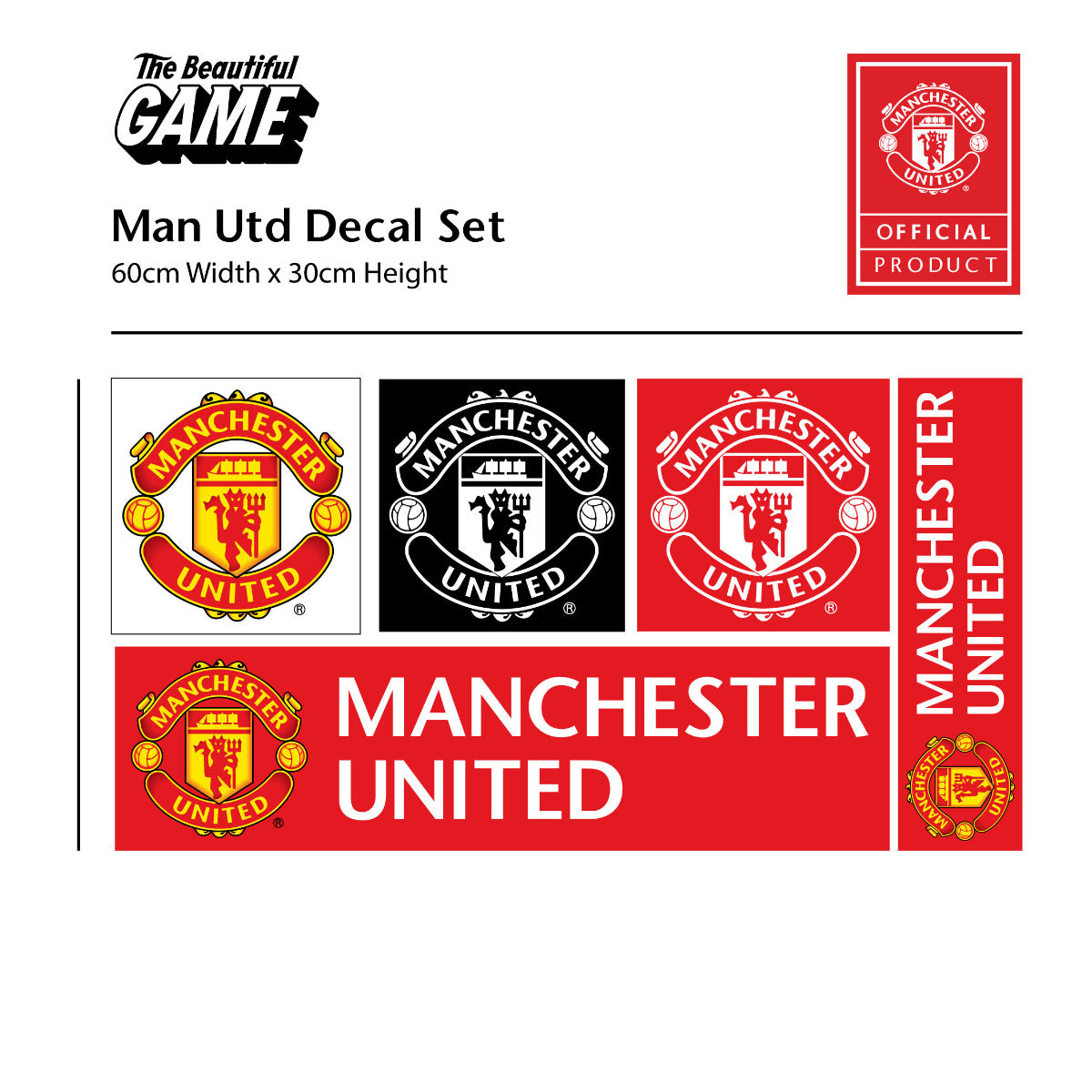 Manchester United F.C. - Personalised Name & Ball Design Wall Sticker