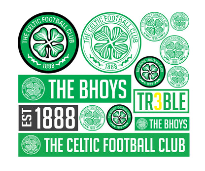 Celtic Football Club - Personalised Ball & Crest + Celts Wall Sticker Set