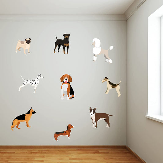 Set of 9 Dogs Wall Sticker