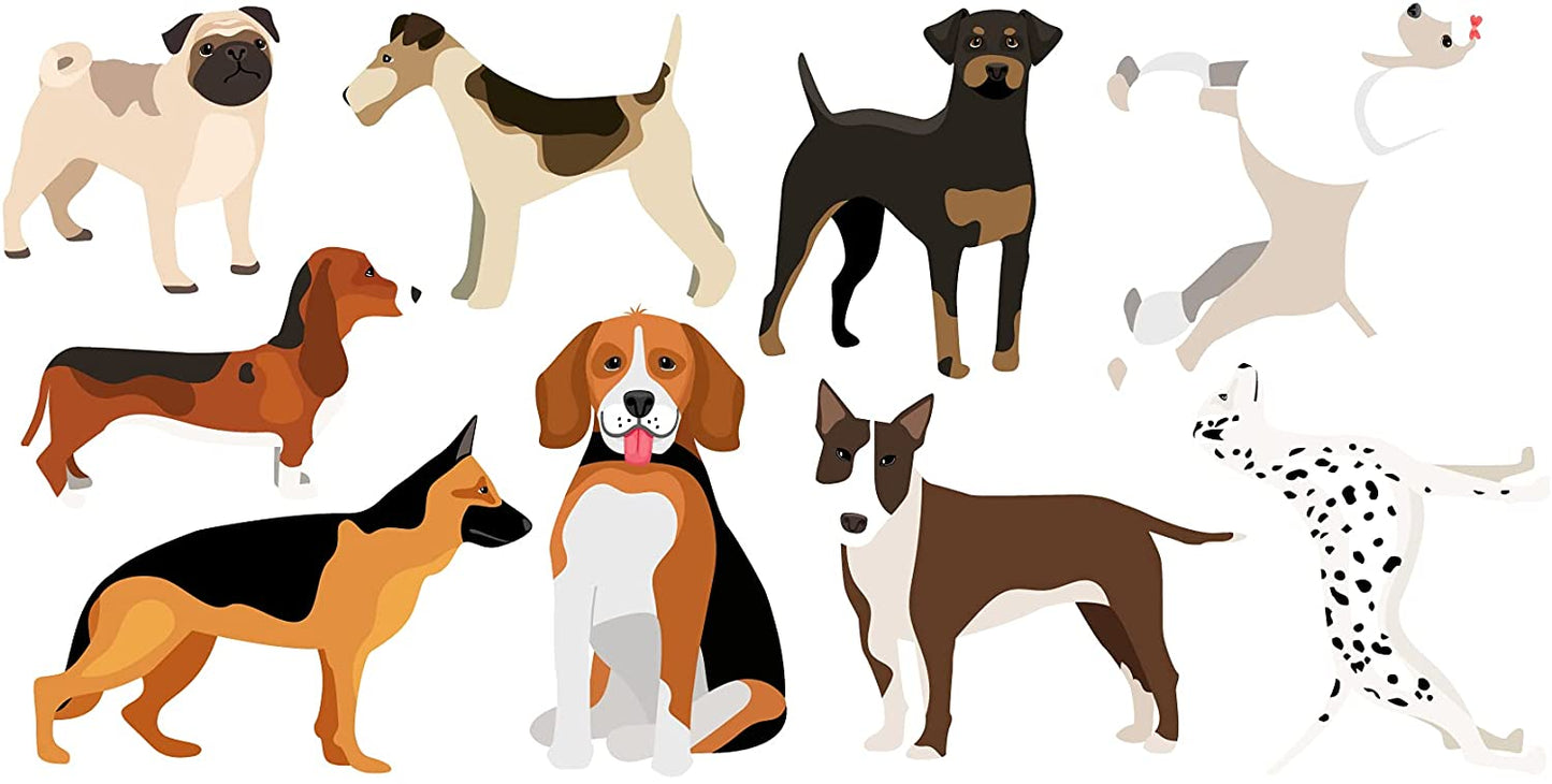 Set of 9 Dogs Wall Sticker