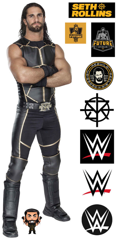 WWE - Seth Rollins Wrestler Decal 2 + Bonus Wall Sticker Set