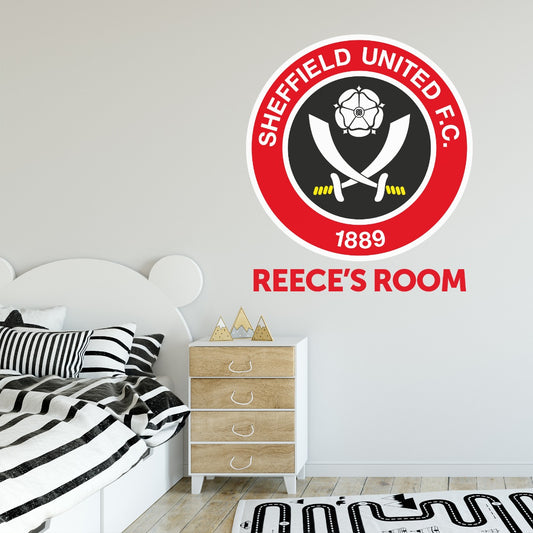 Sheffield United F.C. - Personalised Name & Crest Wall Sticker