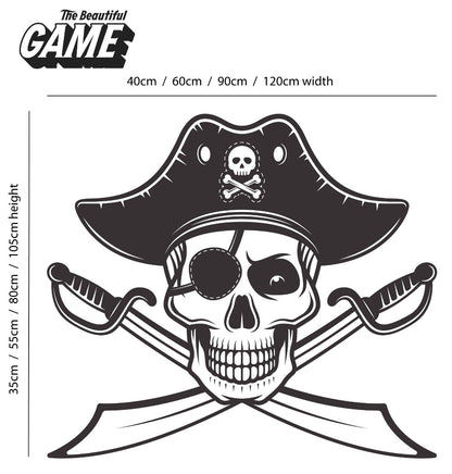 Pirate Wall Sticker Skull and Swords