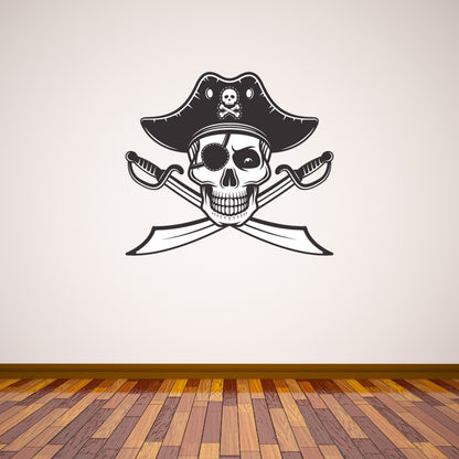 Pirate Wall Sticker Skull and Swords