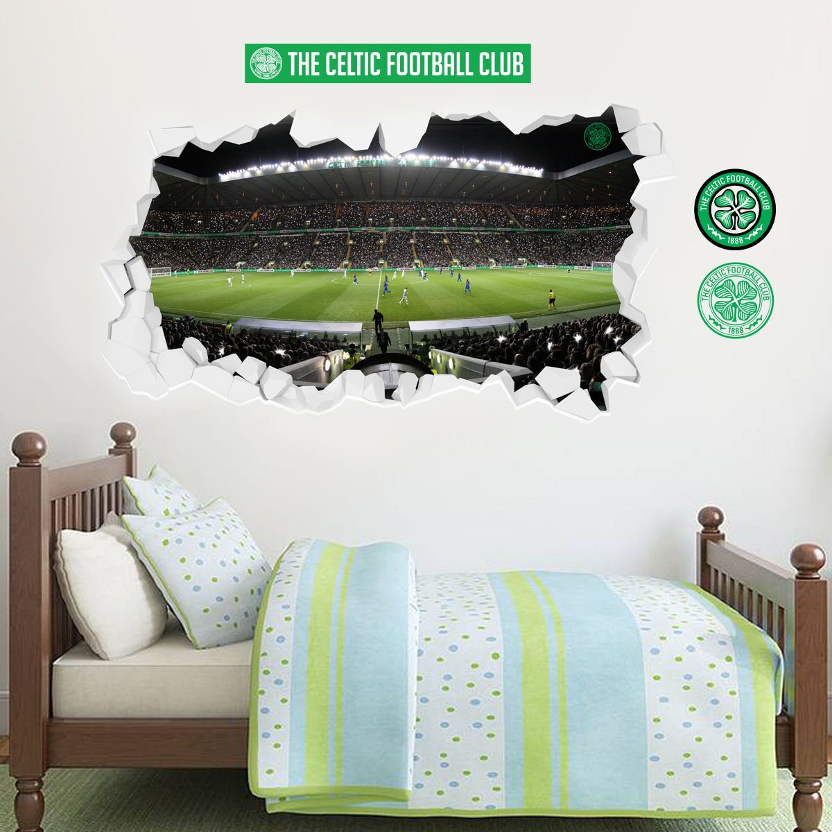 Celtic Football Club Stadium Smashed Wall Mural Sticker Decal Vinyl ...