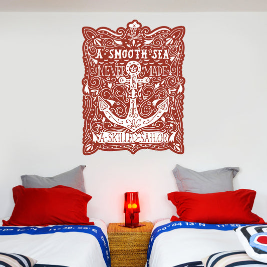 Pirate Wall Sticker Smooth Sea Anchor Quote