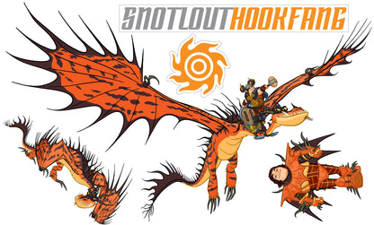 How To Train Your Dragon - Snotlout & Hookfang Wall Sticker Set