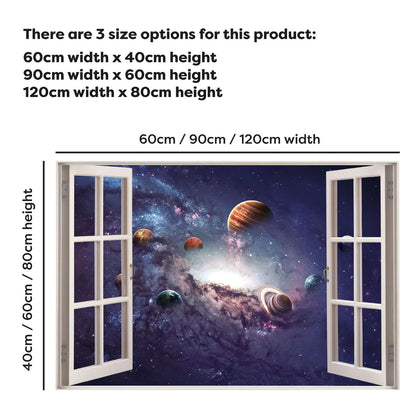 Space Wall Sticker - Solar System Galaxy Window