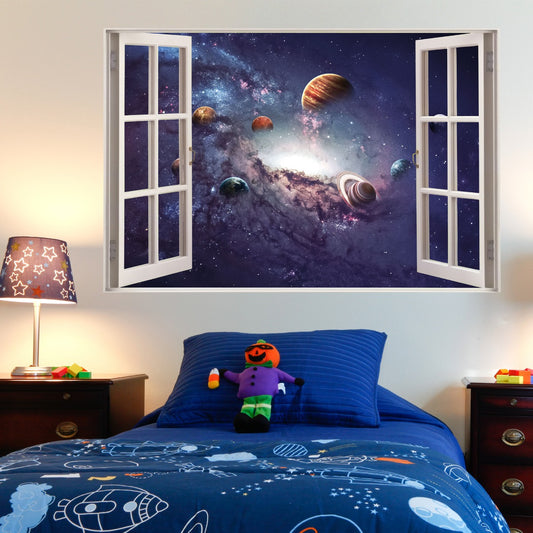 Space Wall Sticker - Solar System Galaxy Window