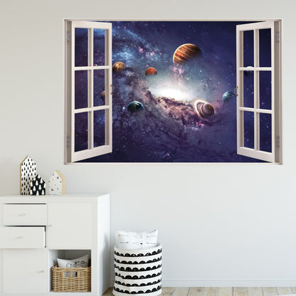 Space Wall Sticker - Solar System Galaxy Window