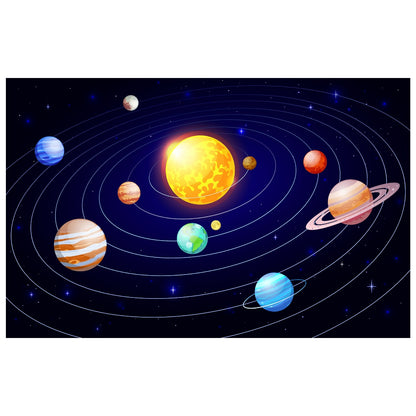Space Wall Mural - Solar System Planets Full Wall Mural