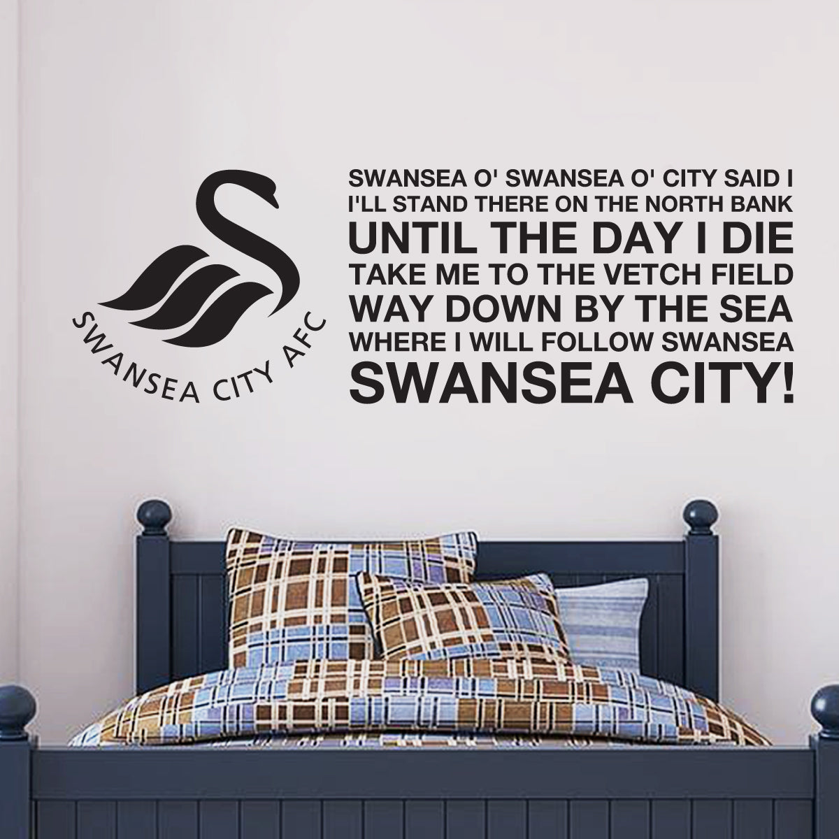 Swansea City North Bank Song Design Wall Sticker Vinyl