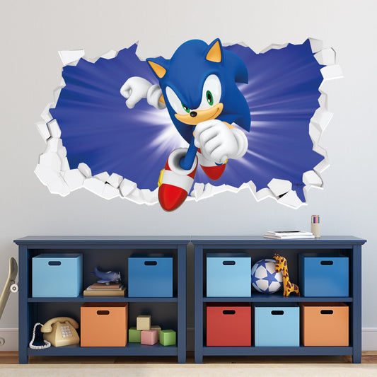 Sonic The Hedgehog Sonic Blue Smashed Wall Sticker