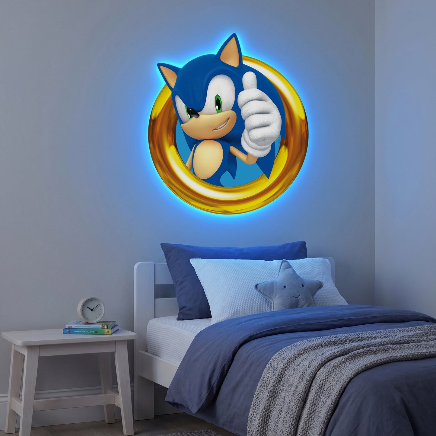 Sonic The Hedgehog Gold Ring LED Backlit Wallpop
