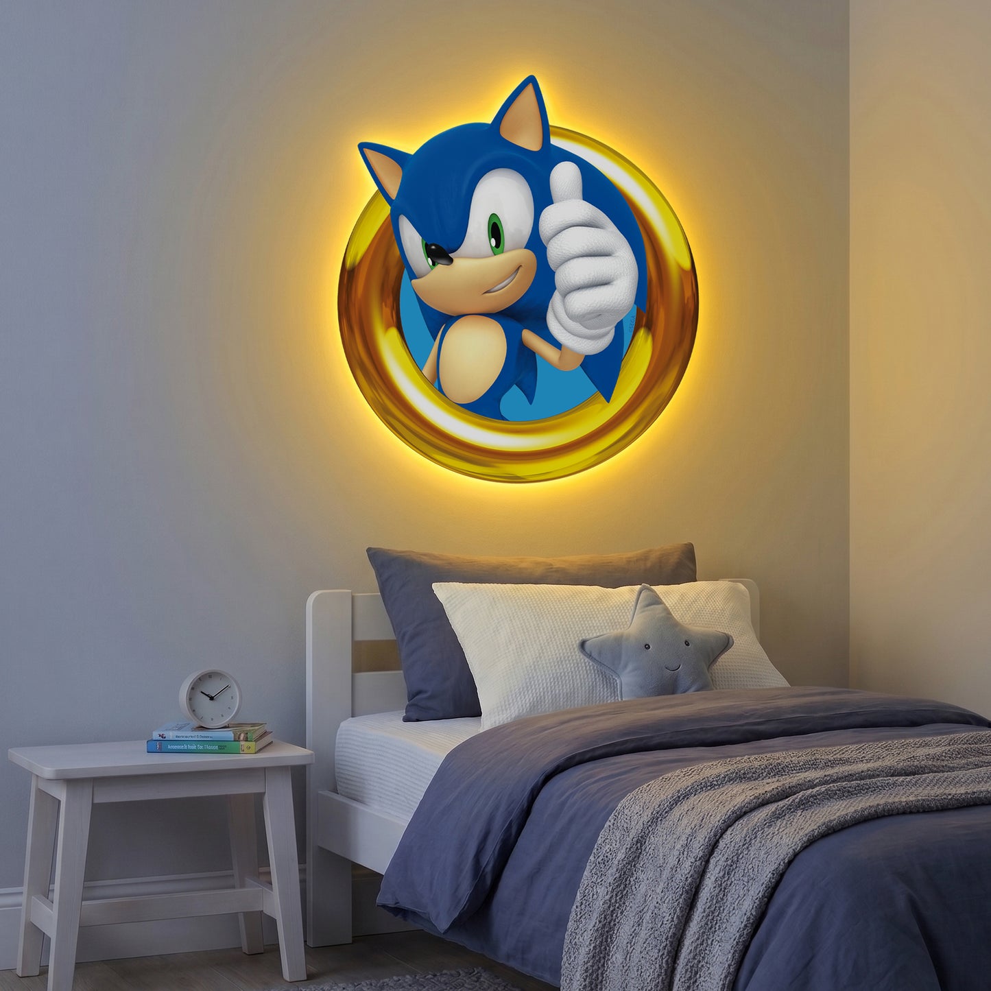 Sonic The Hedgehog Gold Ring LED Backlit Wallpop