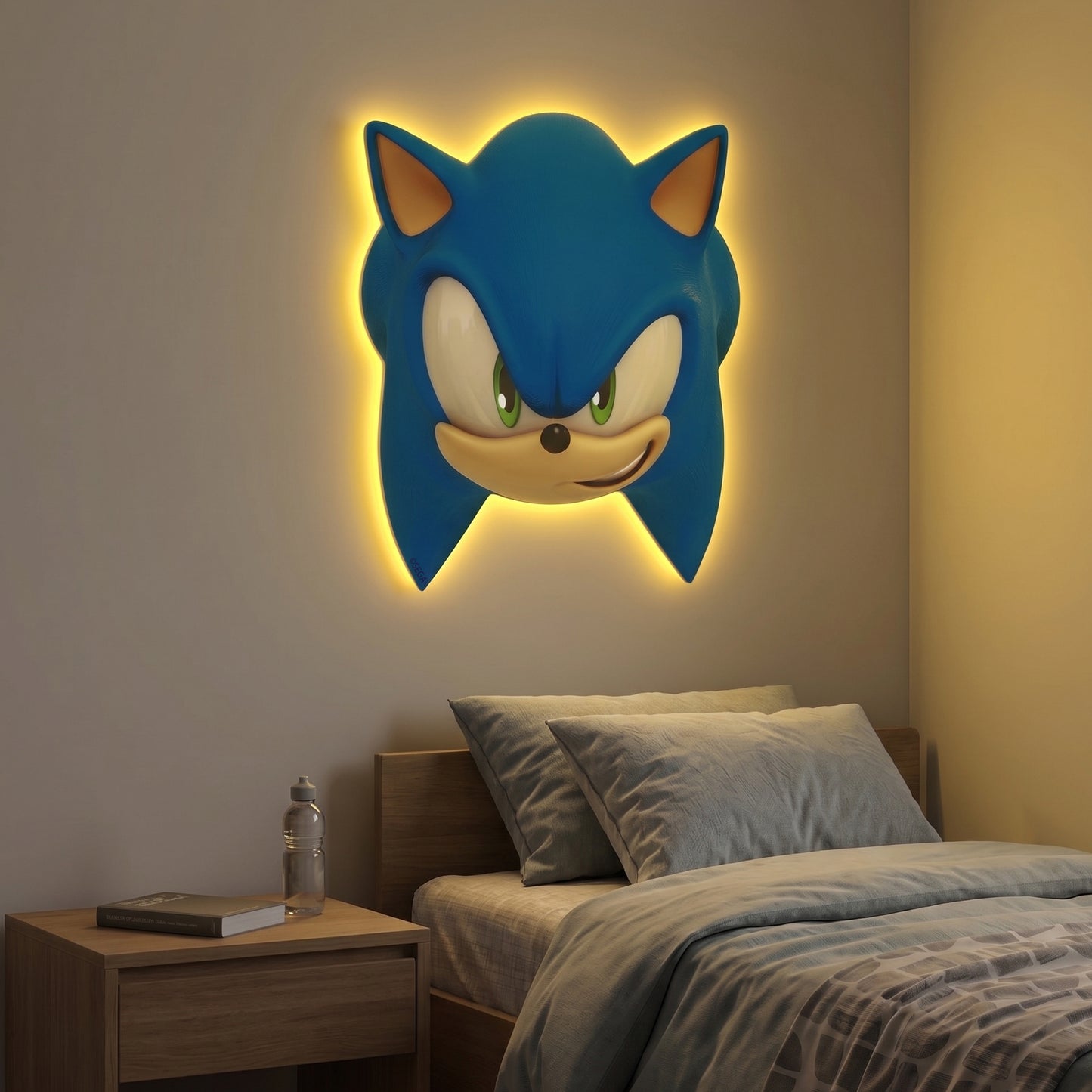 Sonic The Hedgehog Head LED Backlit Wallpop