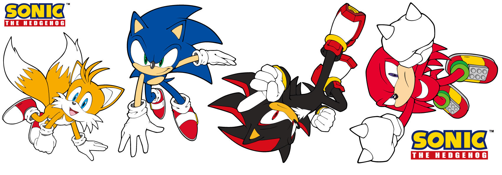 Sonic The Hedgehog - Sonic, Tails, Knuckles and Shadow Wall Stickers ...