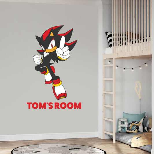 Sonic The Hedgehog Shadow Personalised Name Wall Sticker