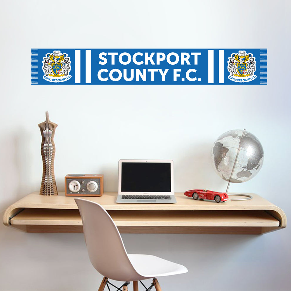 Official Stockport County Football Club Bar Scarf Wall Sticker www