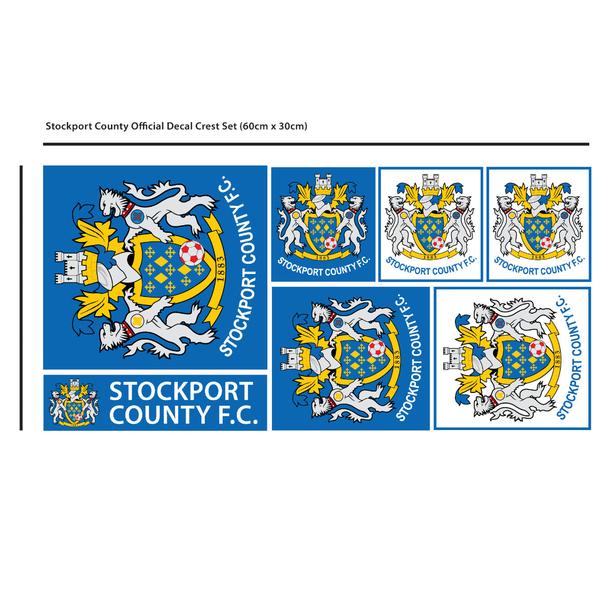 Stockport County F.C. - Crest + Hatters Wall Sticker Set