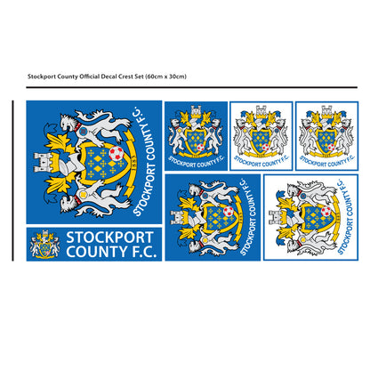 Stockport County F.C. - Crest & 'Scarf My Father Wore' Song + Hatters Wall Sticker Set