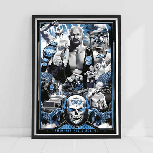 WWE Print - Stone Cold Steve Austin Collage Poster