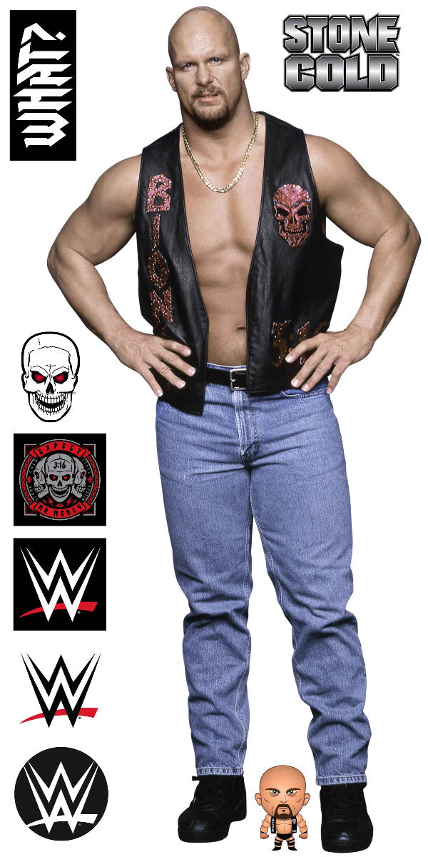 WWE - Stone Cold Steve Austin Wrestler Decal + Bonus Wall Sticker Set