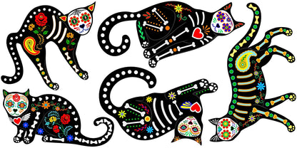 Sugar Skull Cats Set Wall Sticker