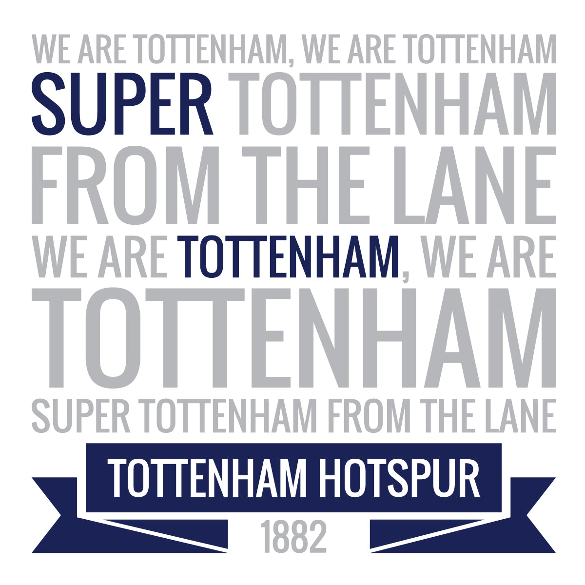 Tottenham Hotspur Football Club - 'Super Tottenham' Spurs Song Wall Sticker Vinyl