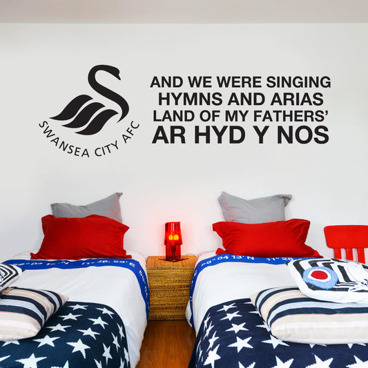 Swansea City Hymns Arias Song Design Wall Sticker Vinyl