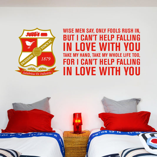 Swindon Town Football Club Crest and Song Wall Sticker + Decal Set