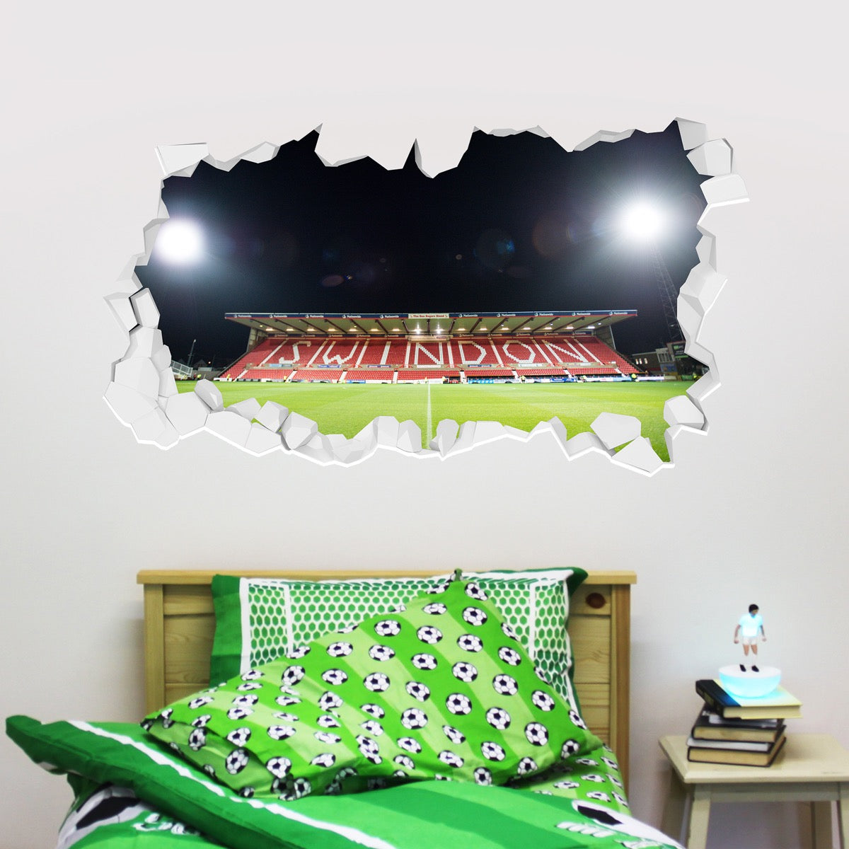 Swindon Town Football Club Night Time Stadium Broken Wall Sticker