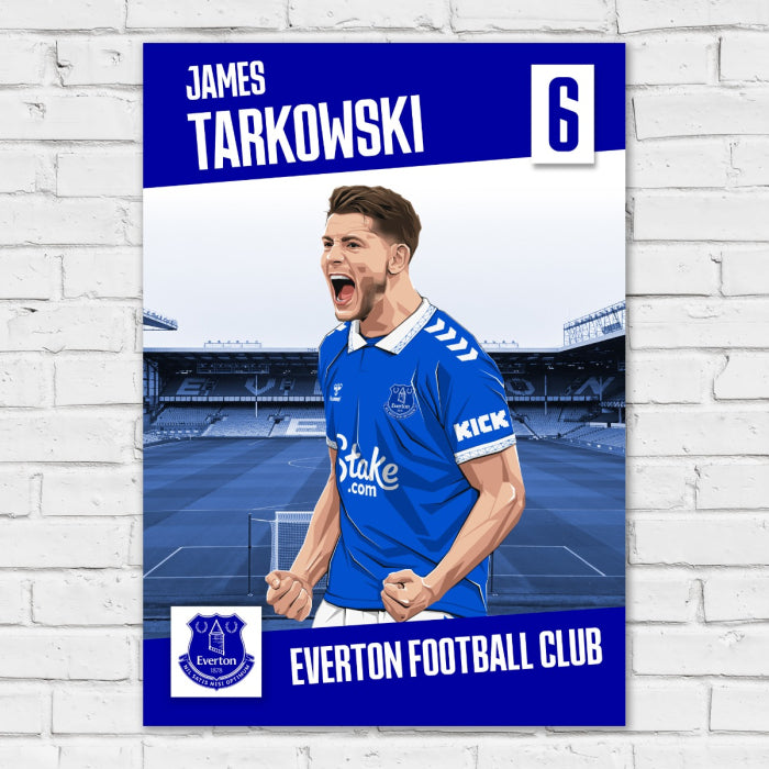 Everton FC Poster - Tarkowski Print Design Wall Art