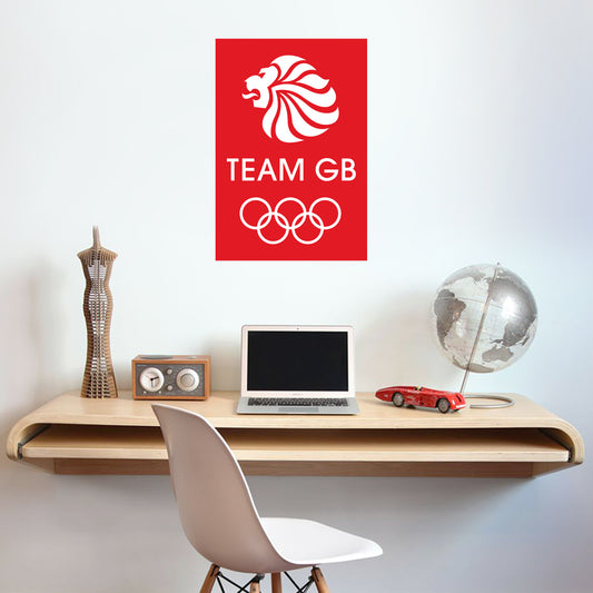 Official Team GB Red and White Logo Wall Sticker