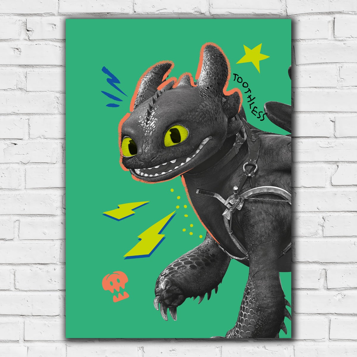 How To Train Your Dragon Print - Toothless Green Funky Print