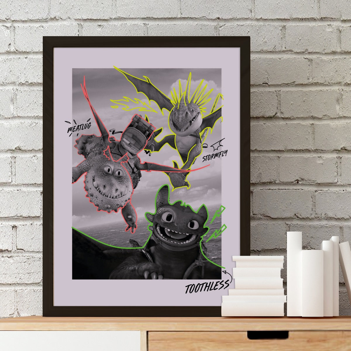 How To Train Your Dragon Print - Toothless, Meatlug and Stormfly Print