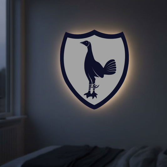 Tottenham Hotspur Navy Retro Cockerel Crest LED Backlit Wallpop