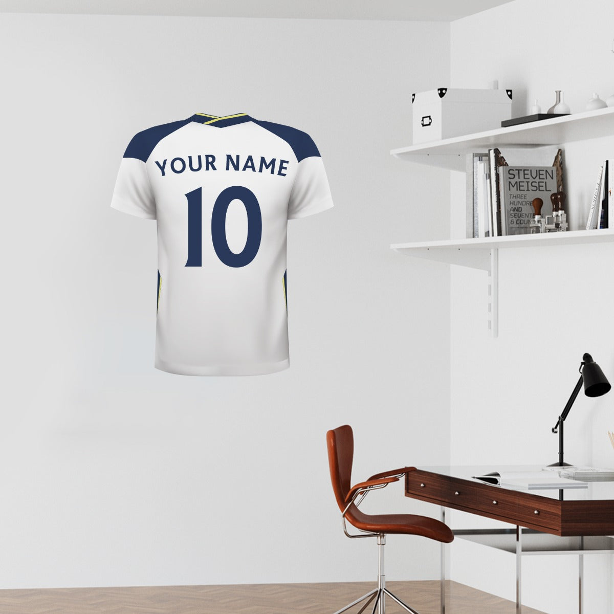 Tottenham Hotspur Football Club - Personalised Football Shirt Wall Sticker 20/21 + Tottenham Hotspur Crest Set