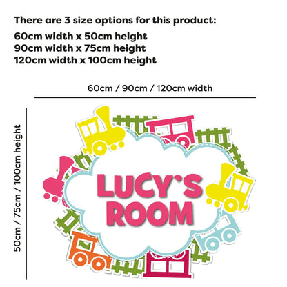 Nursery Wall Sticker - Train Cloud Personalised Name