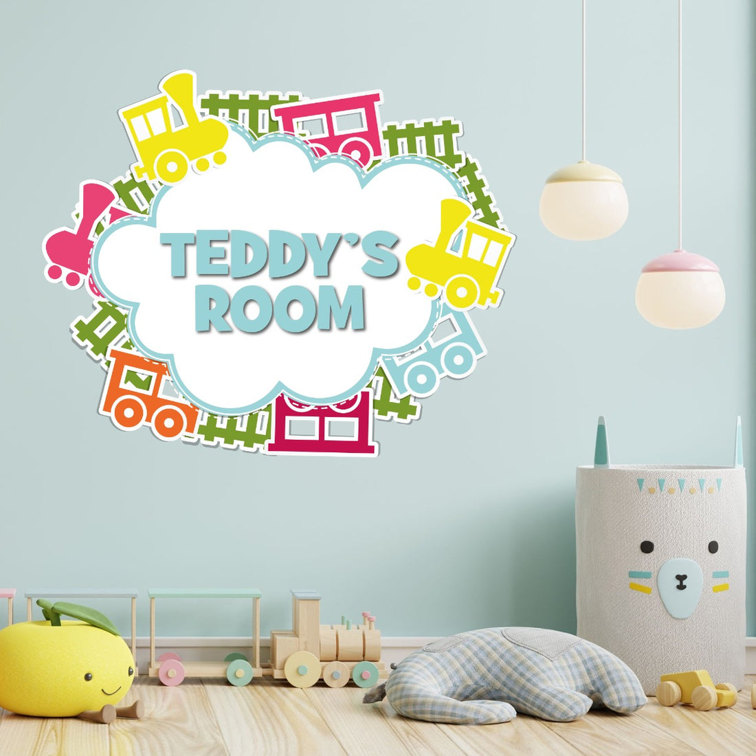 Nursery Wall Sticker - Train Cloud Personalised Name – www.themed.co.uk