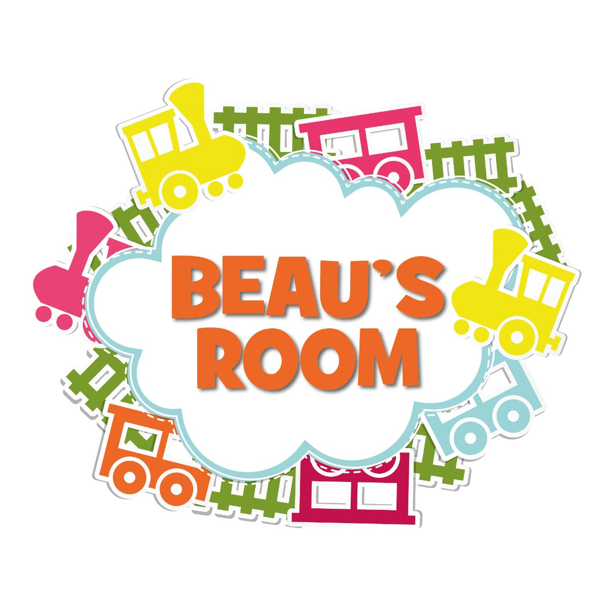 Nursery Wall Sticker - Train Cloud Personalised Name