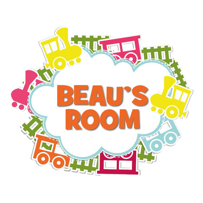 Nursery Wall Sticker - Train Cloud Personalised Name