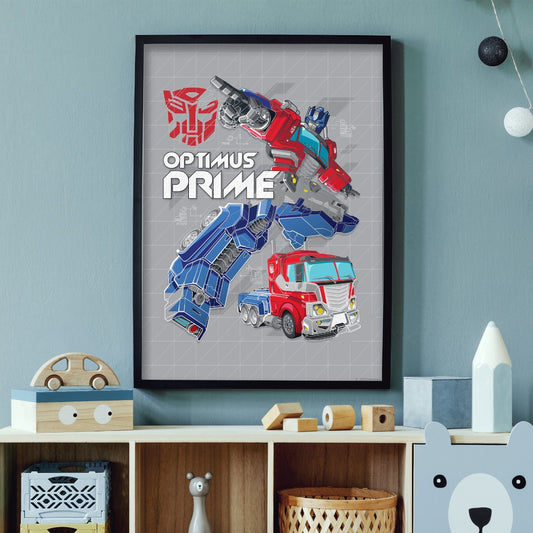 Transformers Print - Optimus Prime Blueprint Print