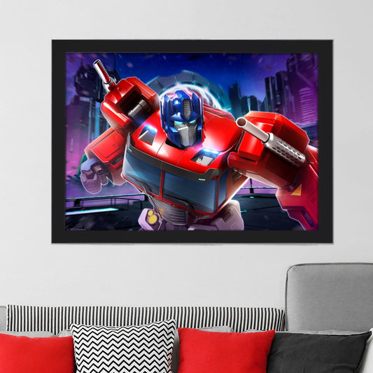 Transformers Print - Optimus Prime Night Time City Print